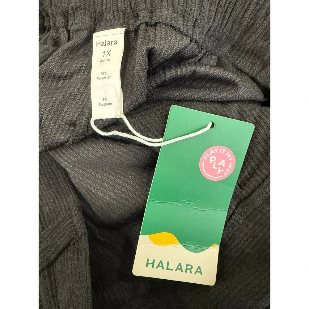Halara AuraCord Mid‎ Rise Corduroy Casual Pants Black 1X